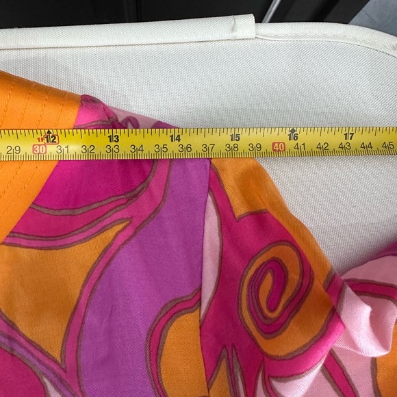 Trina Turk x Banana Republic Pink Orange Swirl Long Sleeve Shift Dress Small - Picture 9 of 13
